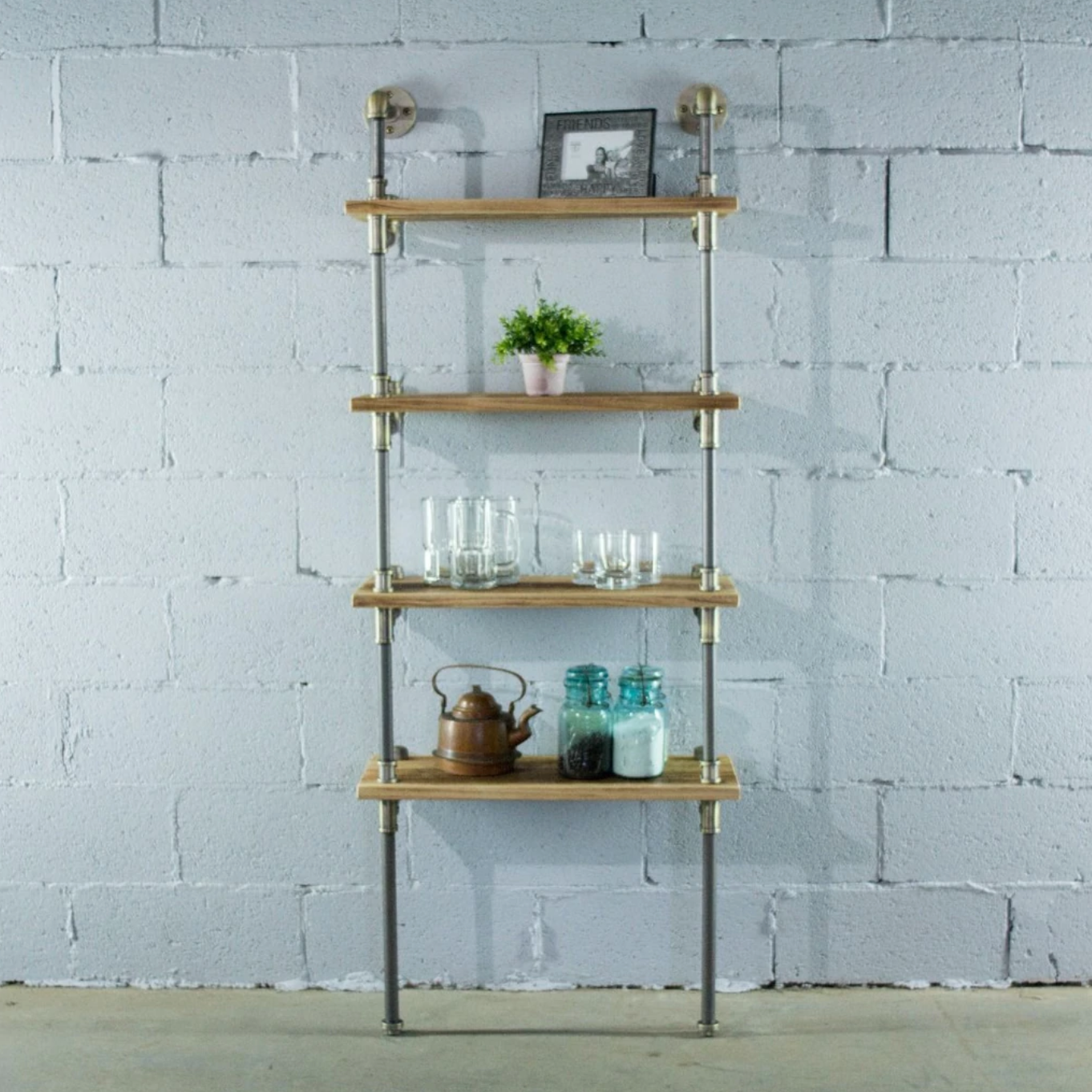 Four Shelf Wall Mounted Bookcase