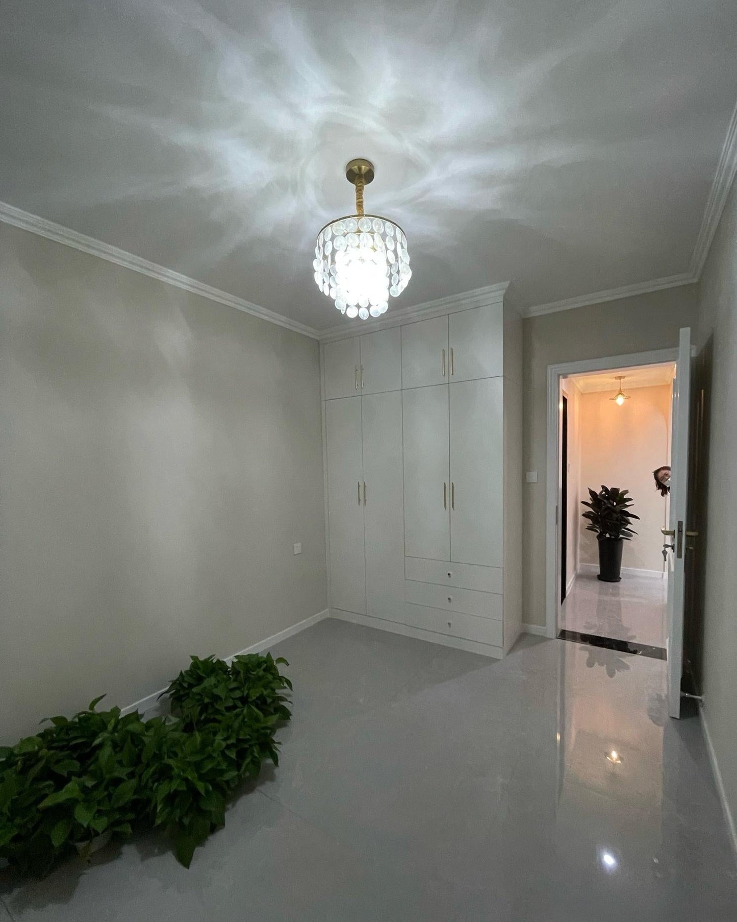 WOMO Capiz Round Chandelier-WM2474