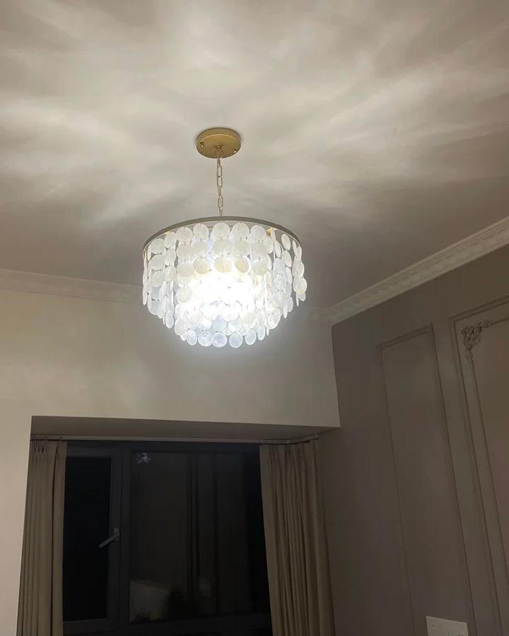 WOMO Capiz Round Chandelier-WM2474