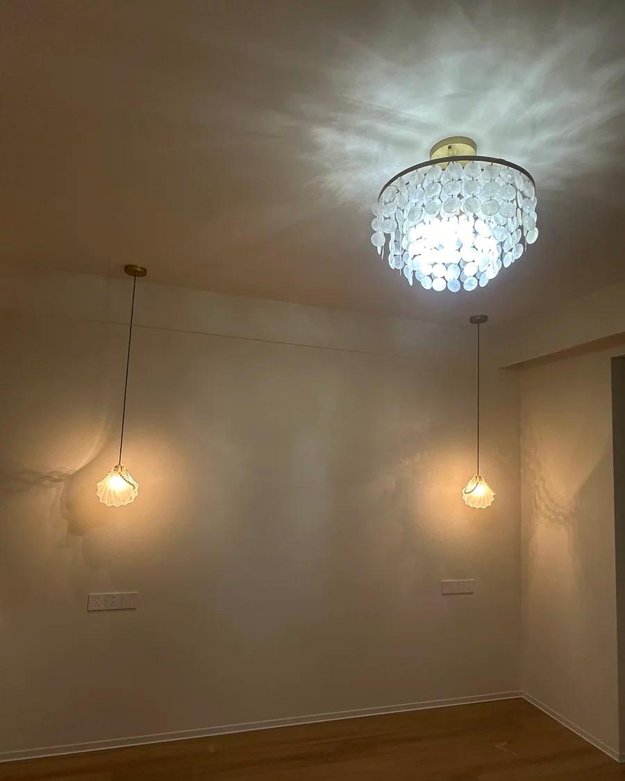 WOMO Capiz Round Chandelier-WM2474