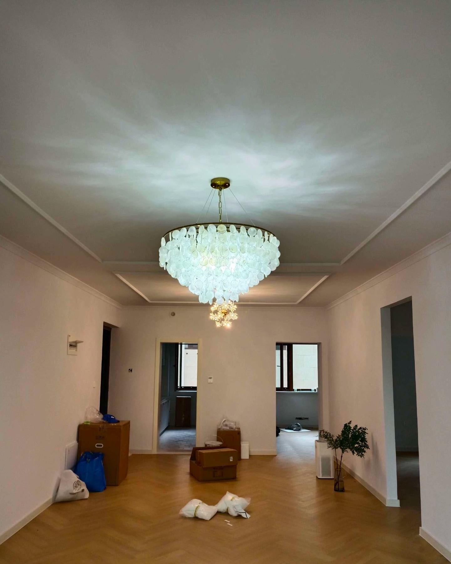 WOMO Capiz Round Chandelier-WM2474