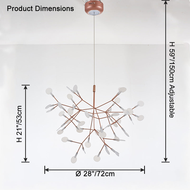 WOMO Heracleum/Firefly Branch Chandelier-WM2072