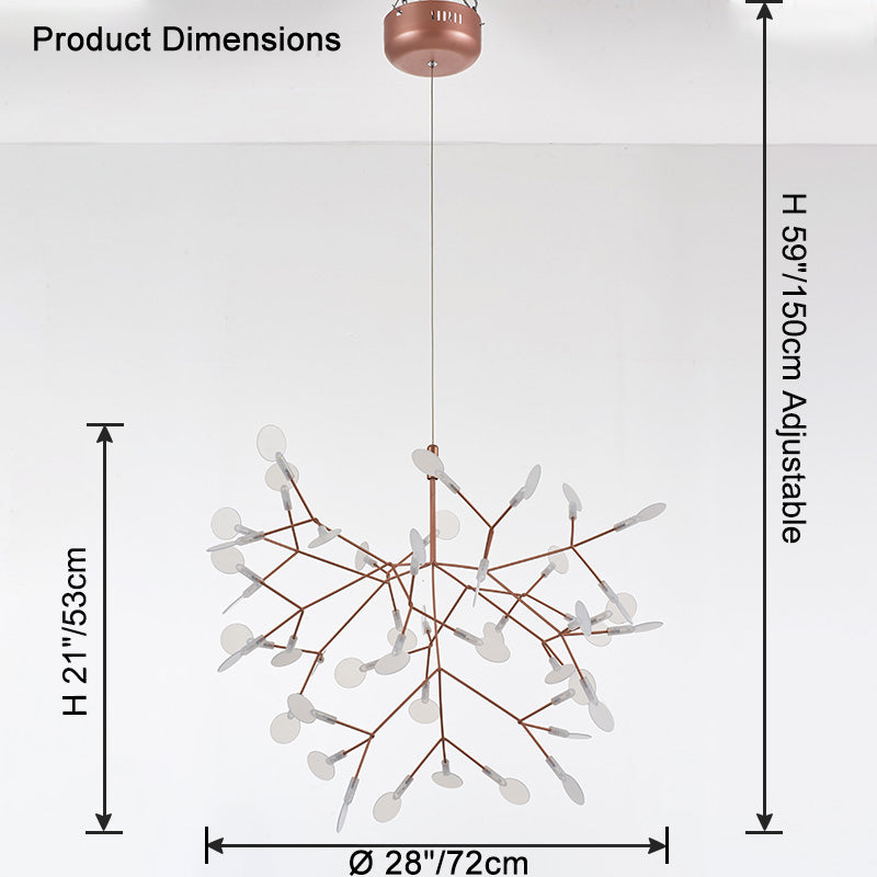 WOMO Heracleum/Firefly Branch Chandelier-WM2072