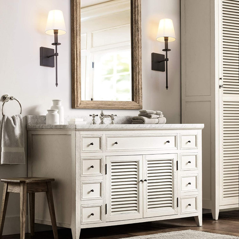 Pires Brass/Copper Wall Sconce - Fabric Shade