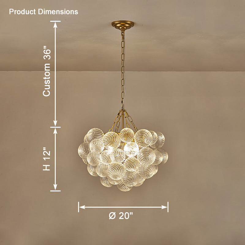 WOMO Textured Glass Bubble Chandelier-WM2180