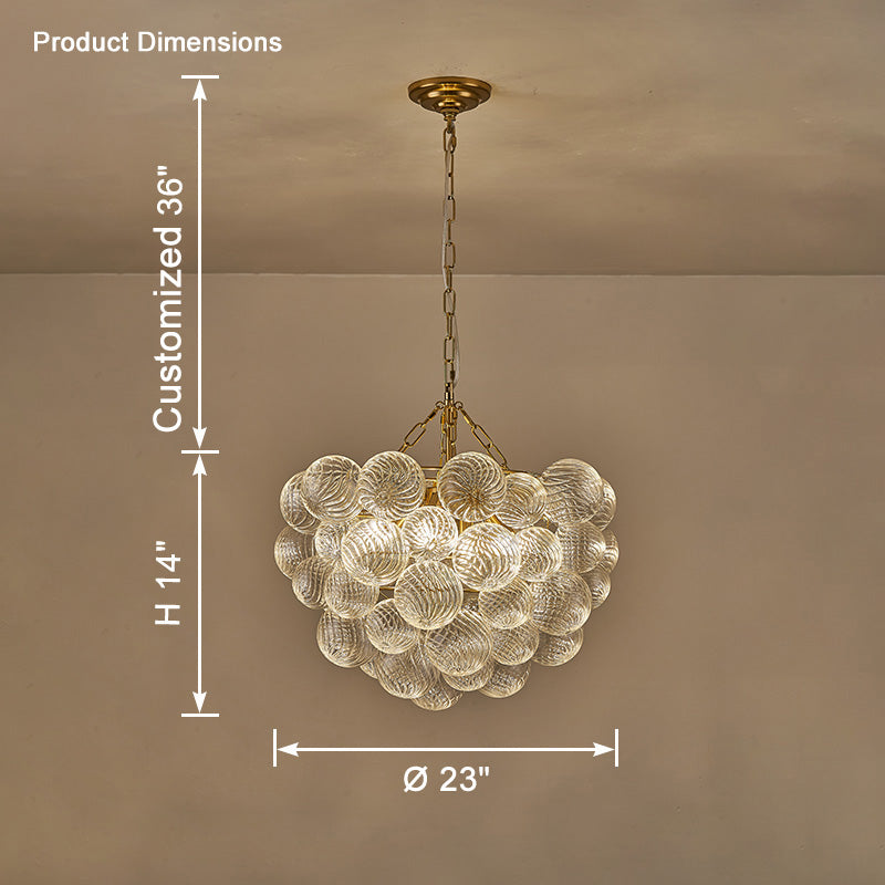 WOMO Textured Glass Bubble Chandelier-WM2180