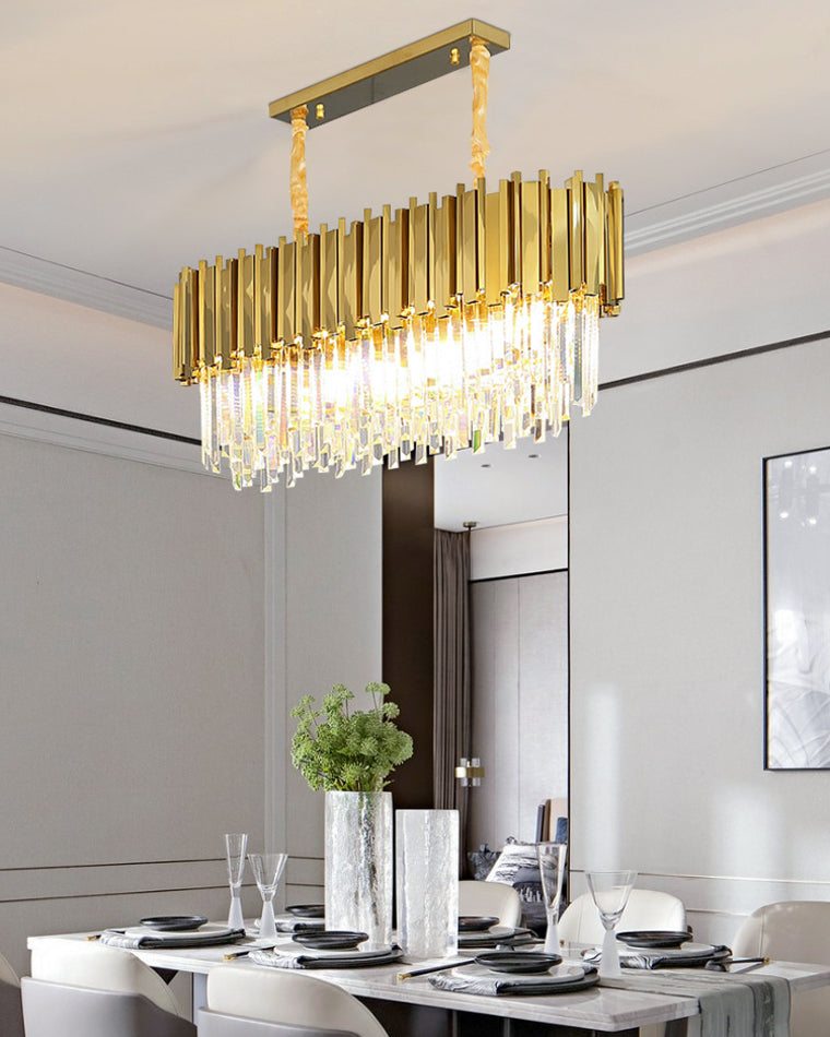 WOMO  Linear Gold Crystal Chandelier-WM2185c