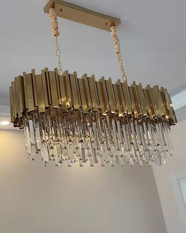 WOMO 2 Tier Gold Crystal Chandelier-WM2185b