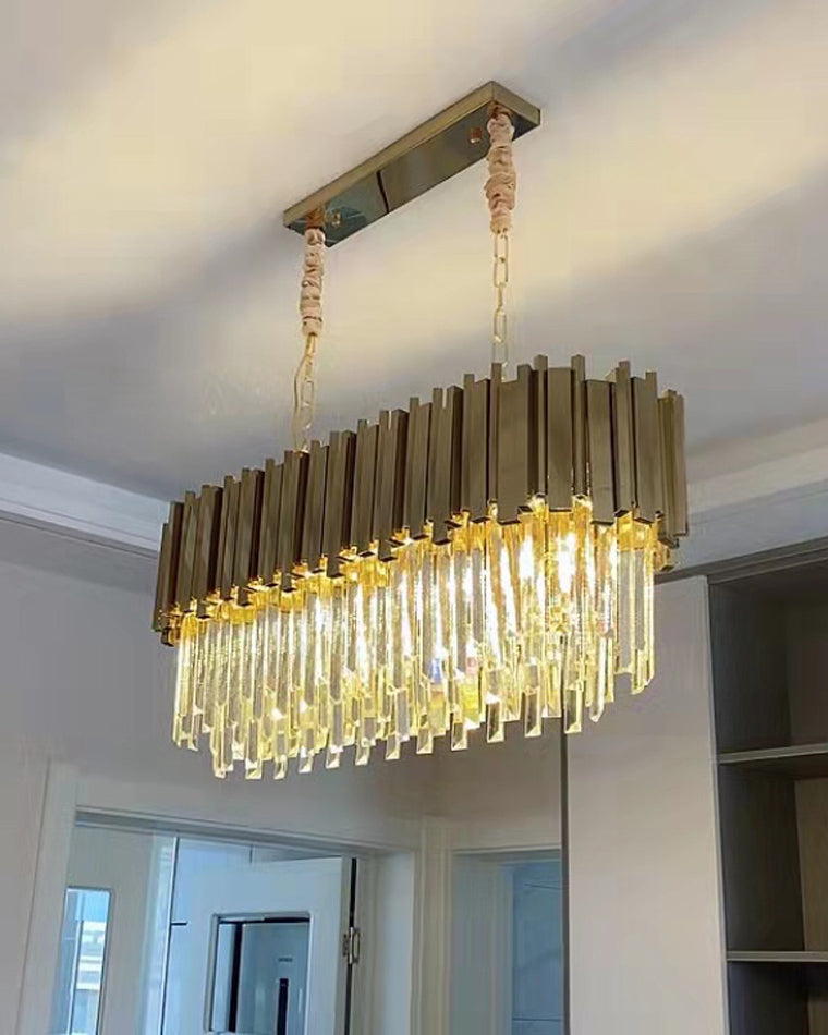 WOMO  Linear Gold Crystal Chandelier-WM2185c