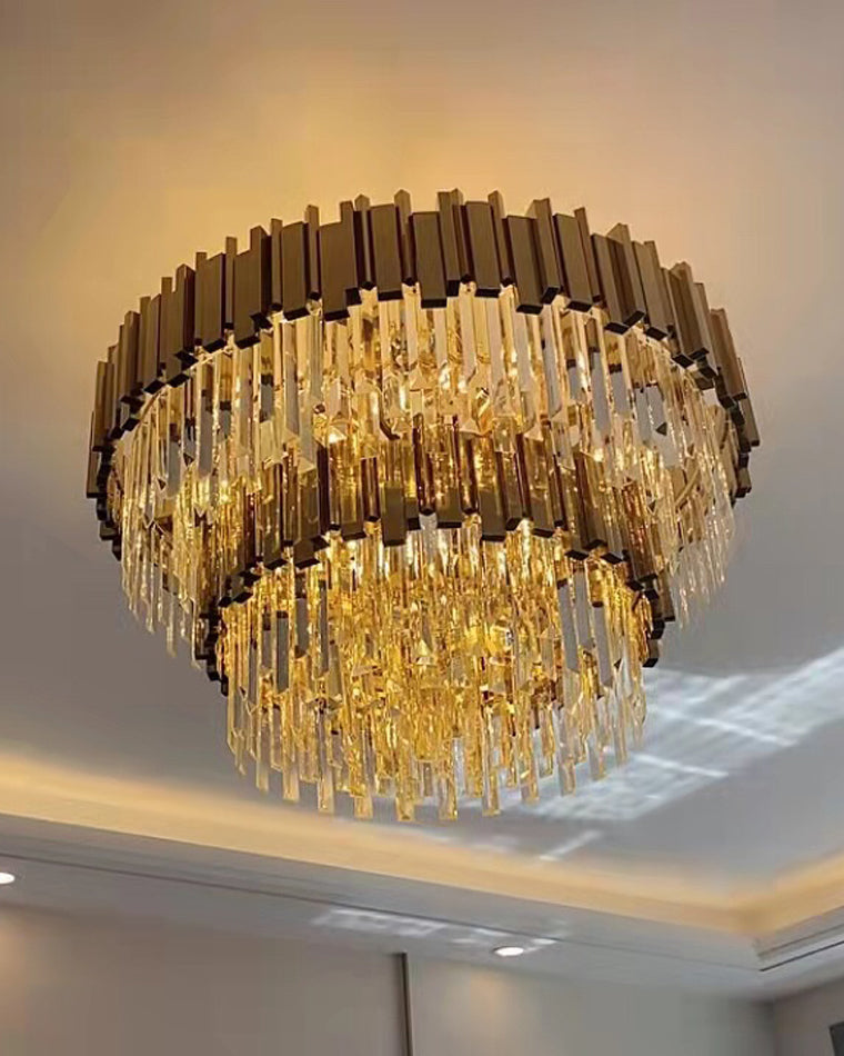 WOMO  Linear Gold Crystal Chandelier-WM2185c