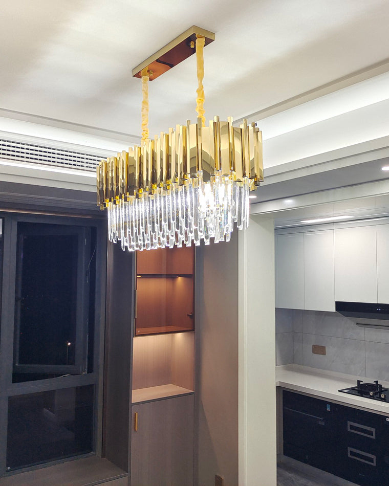 WOMO  Linear Gold Crystal Chandelier-WM2185c
