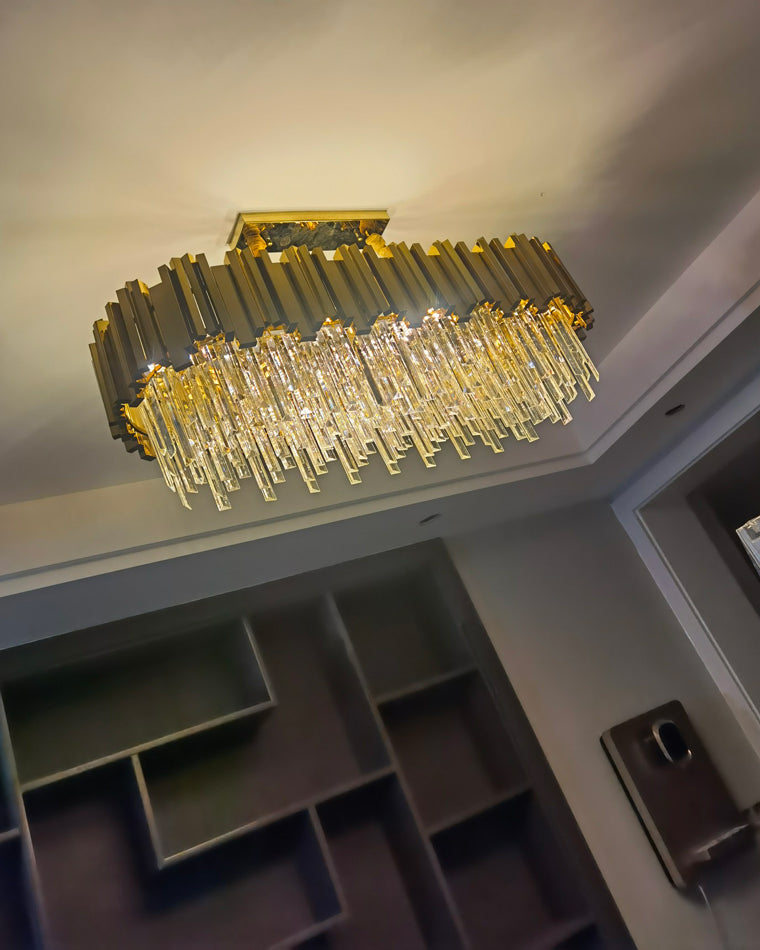 WOMO 2 Tier Gold Crystal Chandelier-WM2185b