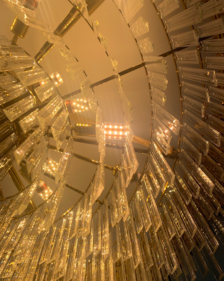 WOMO  Linear Gold Crystal Chandelier-WM2185c