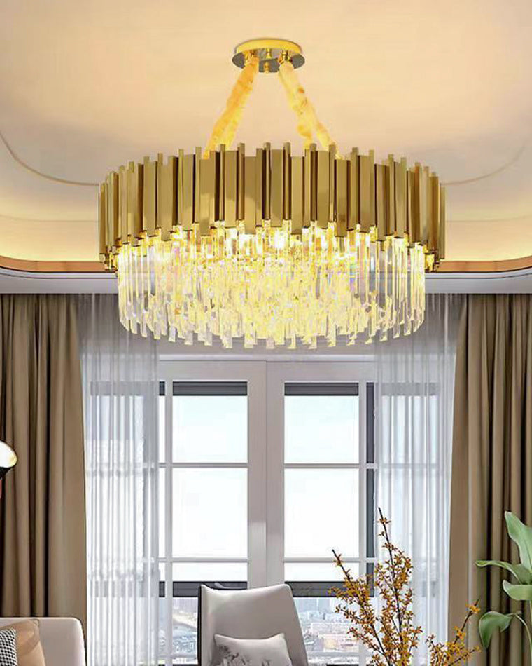 WOMO  Linear Gold Crystal Chandelier-WM2185c