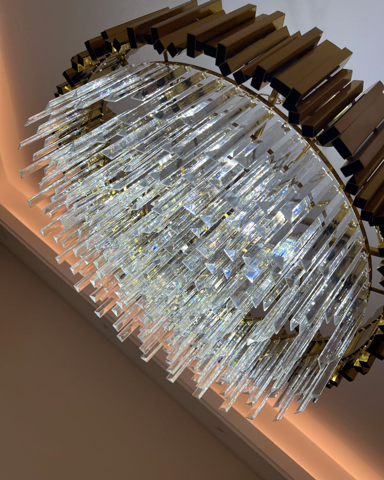 WOMO  Linear Gold Crystal Chandelier-WM2185c