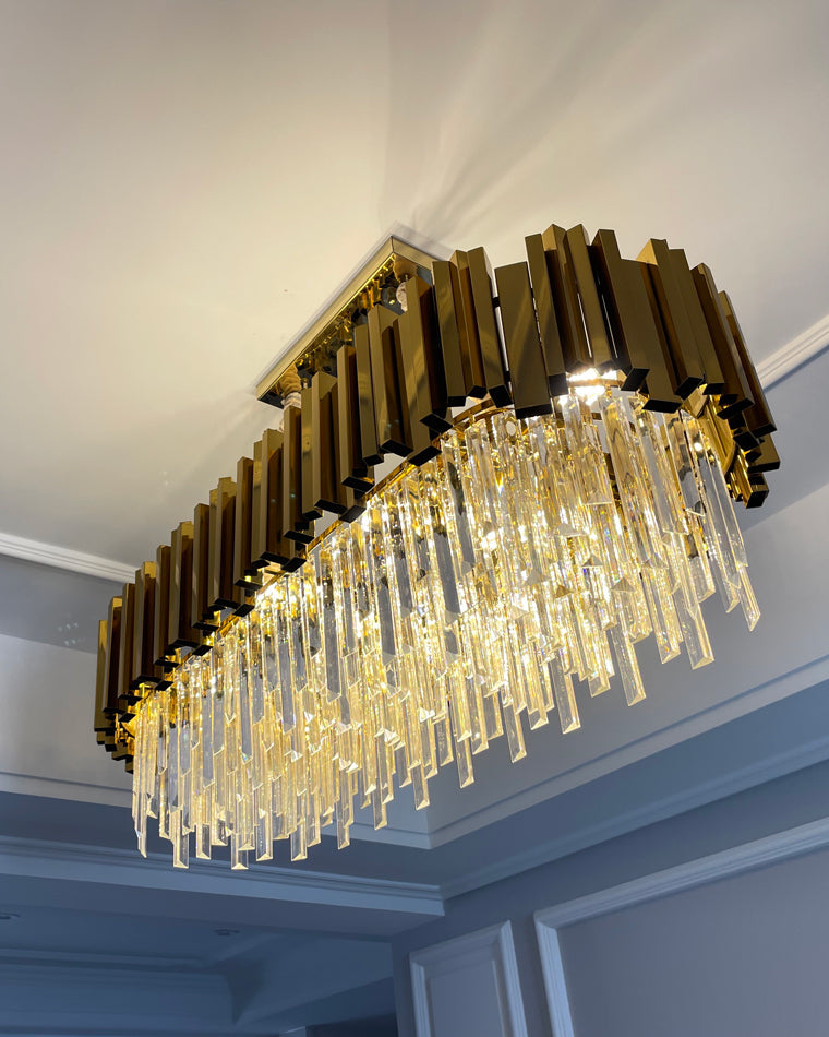 WOMO 2 Tier Gold Crystal Chandelier-WM2185b
