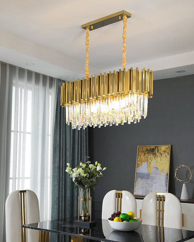 WOMO  Linear Gold Crystal Chandelier-WM2185c