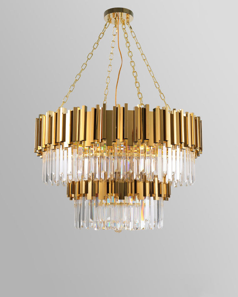 WOMO  Linear Gold Crystal Chandelier-WM2185c