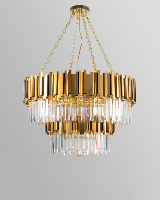 WOMO 2 Tier Gold Crystal Chandelier-WM2185b