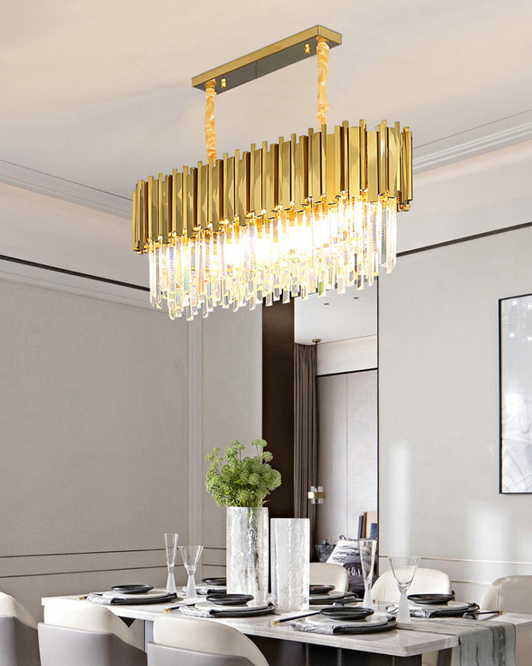 WOMO  Linear Gold Crystal Chandelier-WM2185c