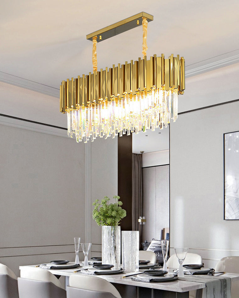 WOMO  Linear Gold Crystal Chandelier-WM2185c