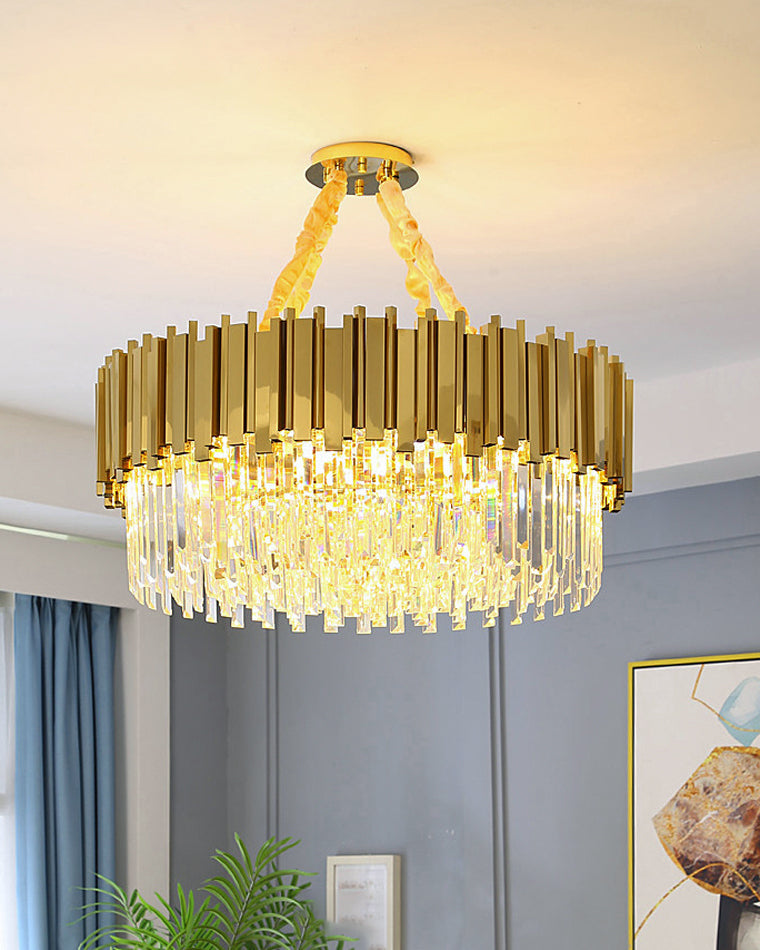 WOMO  Linear Gold Crystal Chandelier-WM2185c