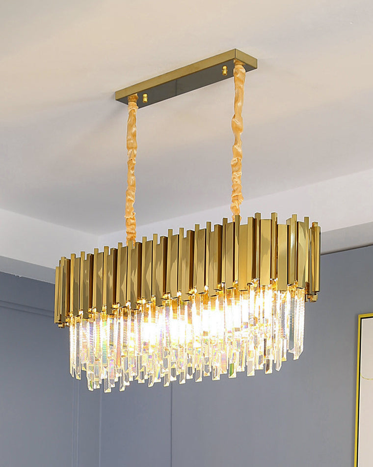 WOMO  Linear Gold Crystal Chandelier-WM2185c