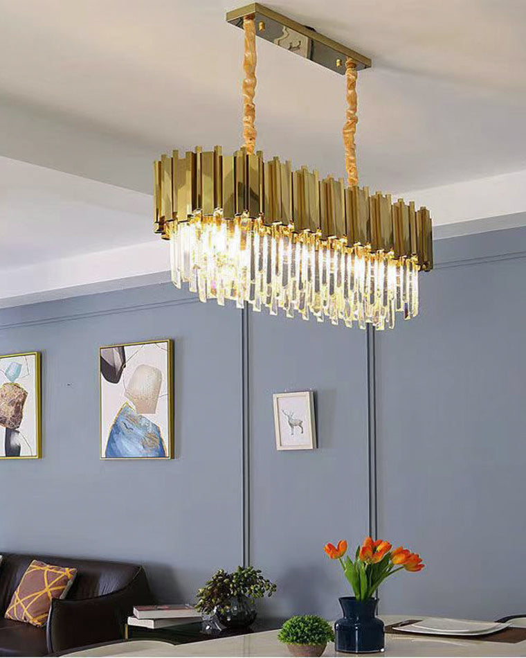 WOMO  Linear Gold Crystal Chandelier-WM2185c