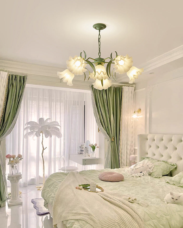 WOMO Tole Flower Glass Chandelier-WM2307