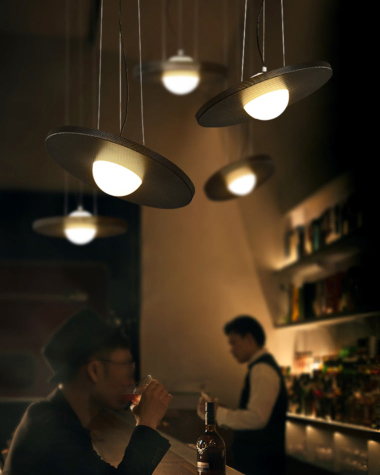 WOMO Black Disc Pendant Light-WM2324