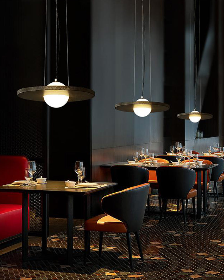 WOMO Black Disc Pendant Light-WM2324