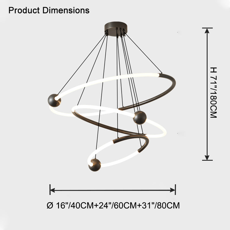 WOMO Circular Led Brass Chandelier-WM2342