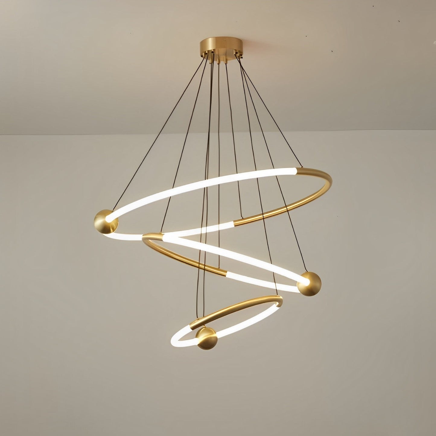 WOMO Circular Led Brass Chandelier-WM2342