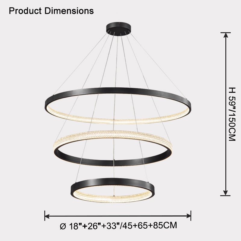 WOMO Circular Led Brass Chandelier-WM2347