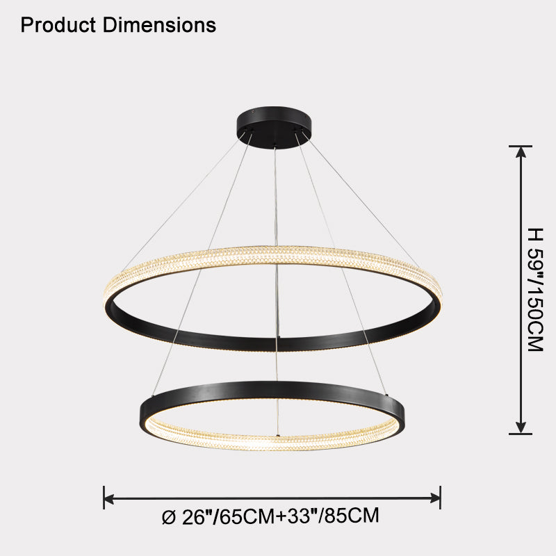 WOMO Circular Led Brass Chandelier-WM2347
