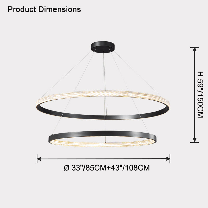 WOMO Circular Led Brass Chandelier-WM2347