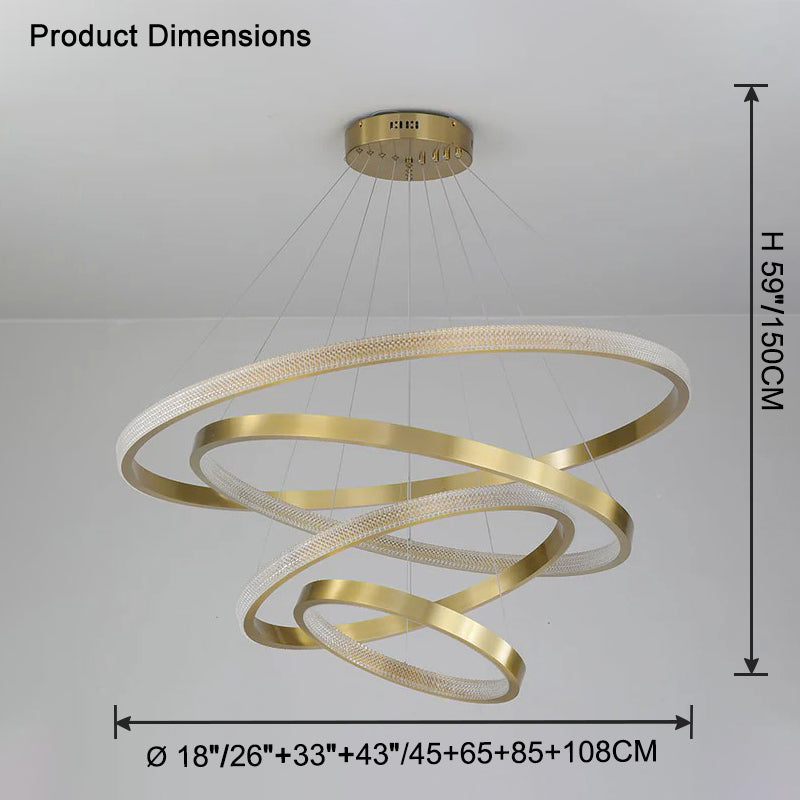 WOMO Circular Led Brass Chandelier-WM2347