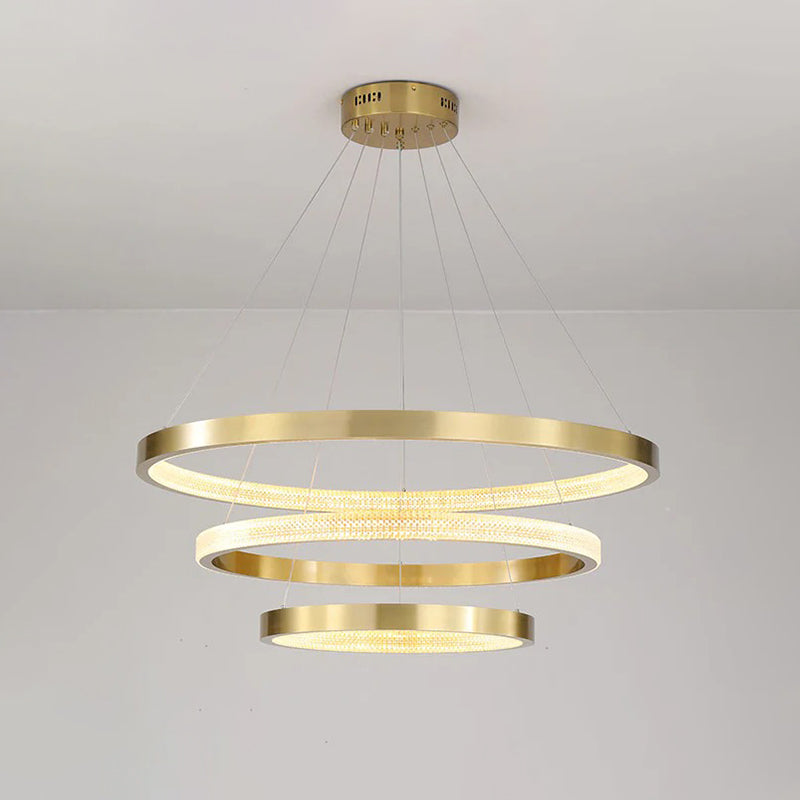 WOMO Circular Led Brass Chandelier-WM2347