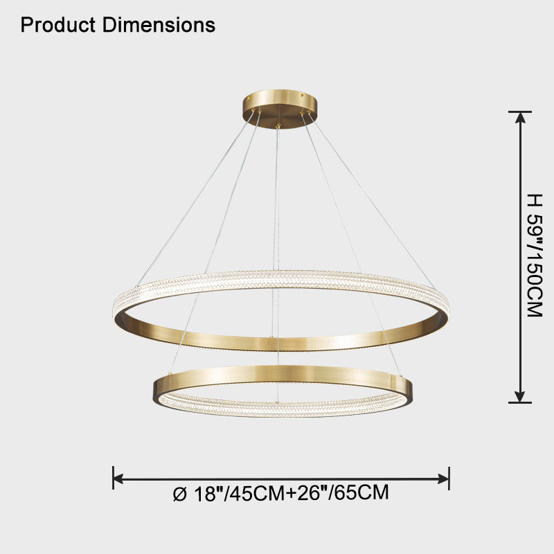 WOMO Circular Led Brass Chandelier-WM2347