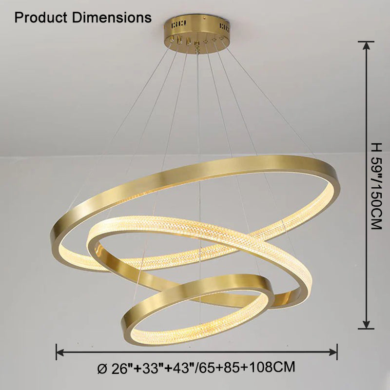 WOMO Circular Led Brass Chandelier-WM2347