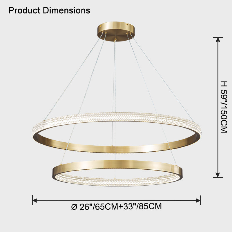 WOMO Circular Led Brass Chandelier-WM2347