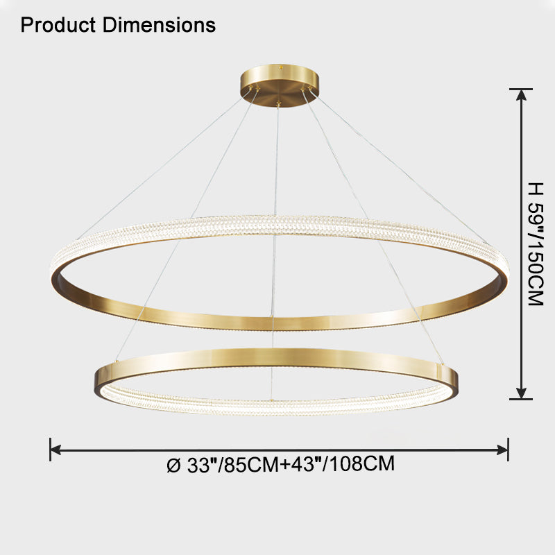 WOMO Circular Led Brass Chandelier-WM2347