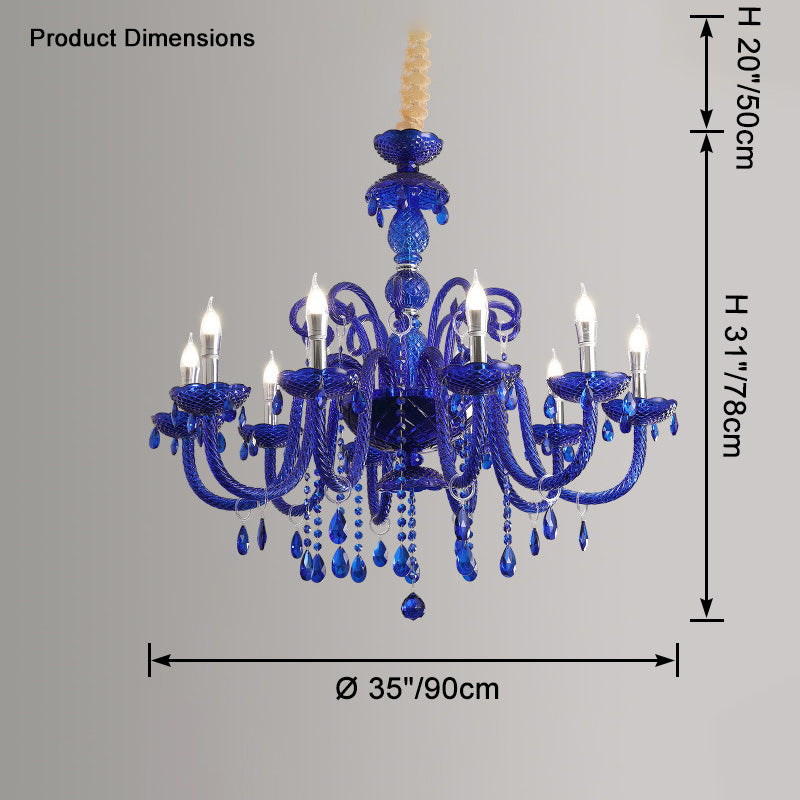 WOMO Blue Crystal Chandelier-WM2348