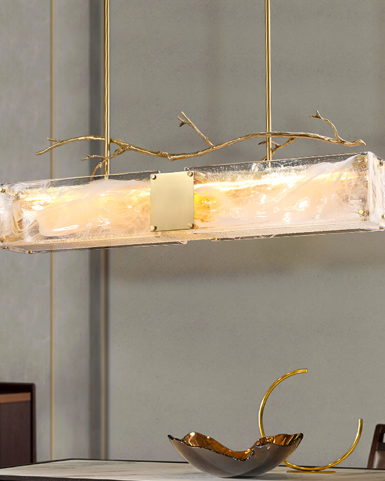 WOMO Rectangular Glass Chandelier-WM2364