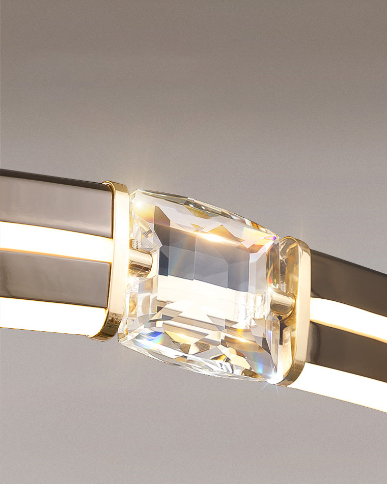 WOMO Black Crystal Led Ring Chandelier-WM2365