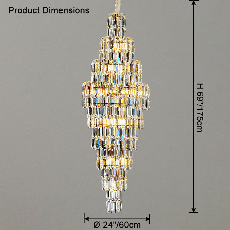 WOMO Tiered Tapers Crystal Chandelier-WM2382