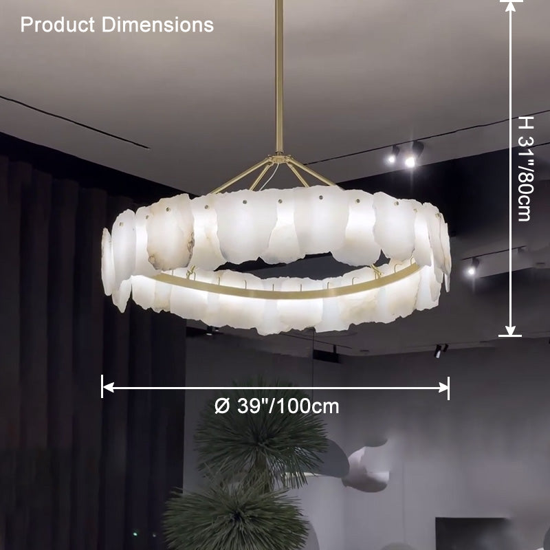WOMO Alabaster Round Chandelier-WM2392a