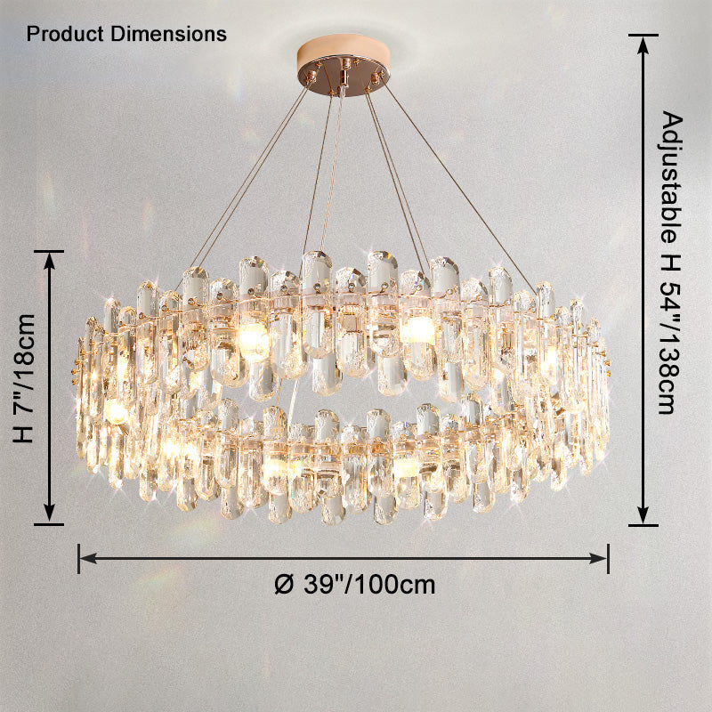 WOMO Crystal Round/Linear Chandelier-WM2406