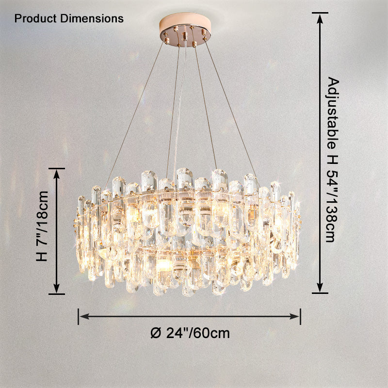 WOMO Crystal Round/Linear Chandelier-WM2406