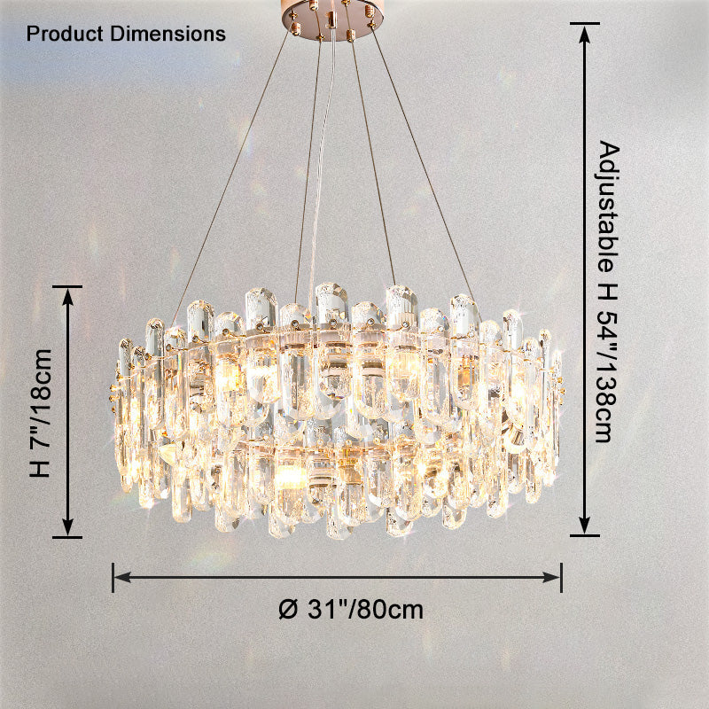 WOMO Crystal Round/Linear Chandelier-WM2406
